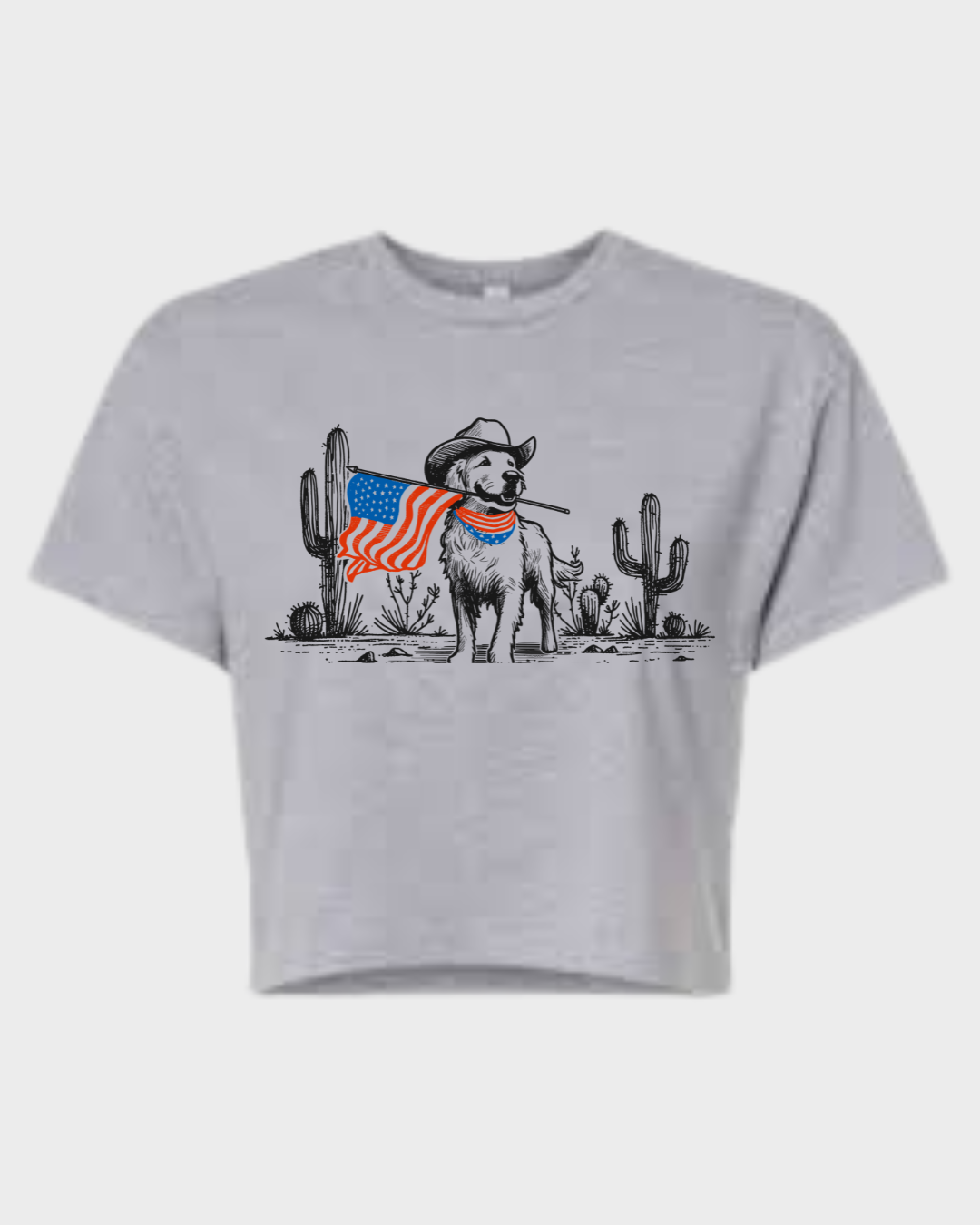 Golden Retriever With American Flag
